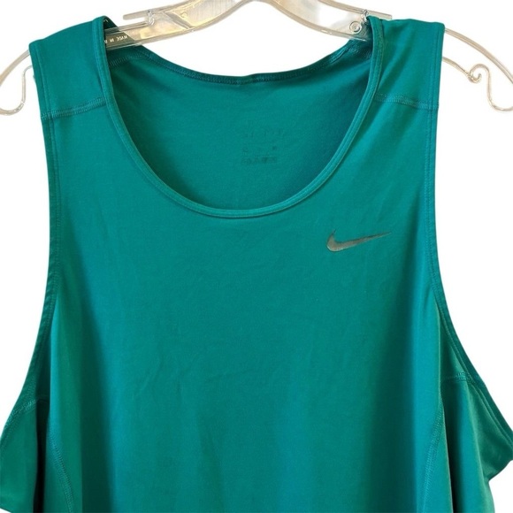 Nike Women's Dri-FIT Tank Top Medium Kelly Green Teal Sleeveless Training - Picture 2 of 7